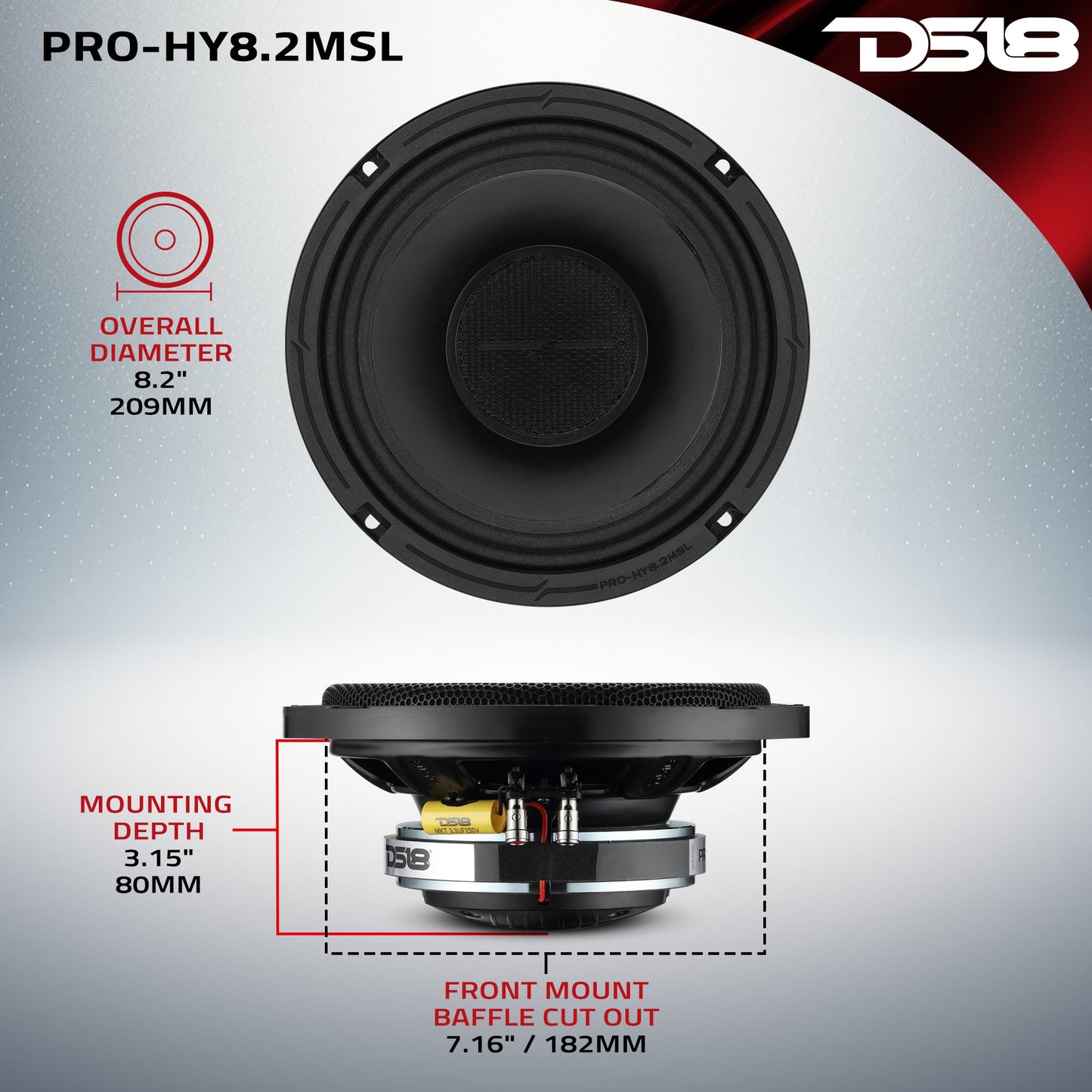 PRO 8" Hybrid Slim Loudspeaker with a 1" Compression Driver Horn | - 2 Ohm - PRO-HY8.2MSL - product image 11 - AudioSellerz