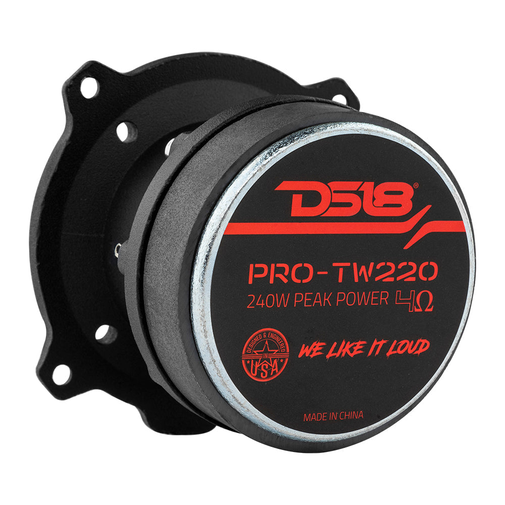 3” PRO Aluminum Super Bullet Tweeter – 240 Watts with Built in Crossover - Silver.
