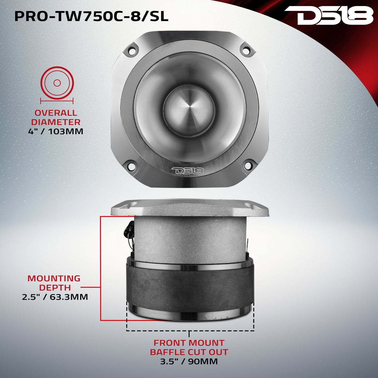 4" Super Bullet Tweeter with 1.5" Titanium Voice Coil and - Black - PRO-TW750C-8/BK - product image 14 - AudioSellerz