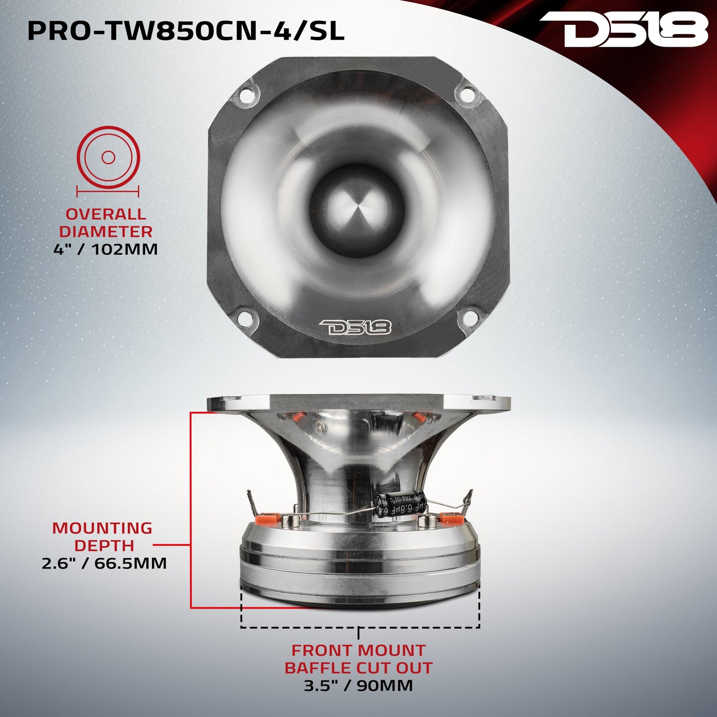4" High Compression Tweeter | Neodymium Magnet | 4-Ohm - Black - PRO-TW850CN-4/BK - product image 14 - AudioSellerz