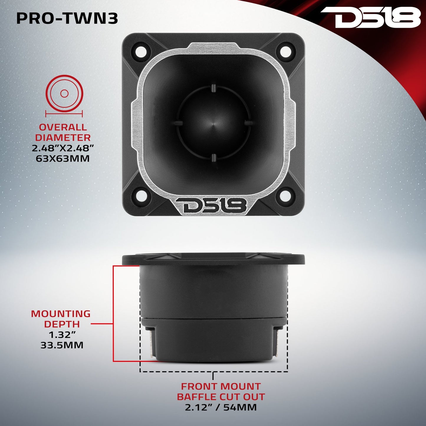 2.5"High Compression Neodymium Tweeter 100 Watts 1" Pen 4-Ohm Vc.