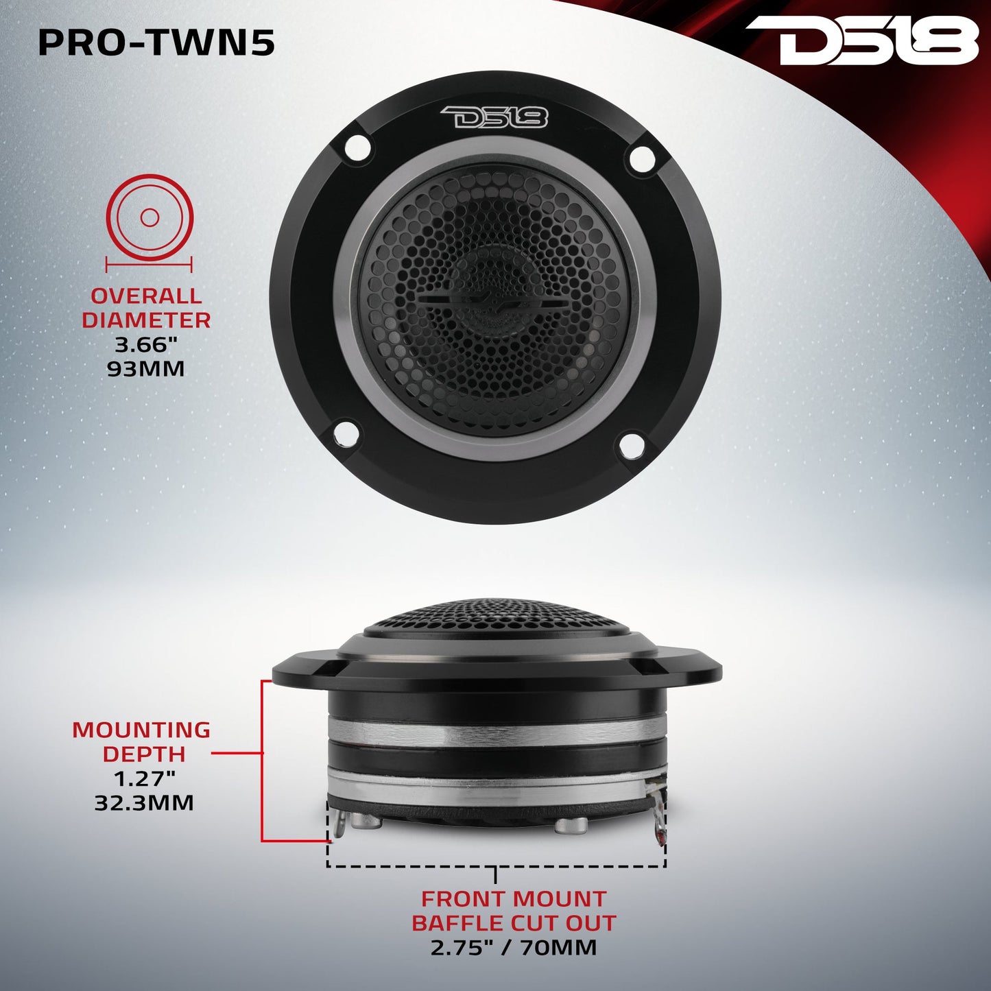 3.6" High Compression Neodymium Hybrid Driver/Tweeter 200 Watts 1.5 " Pen 4-Ohm Vc.