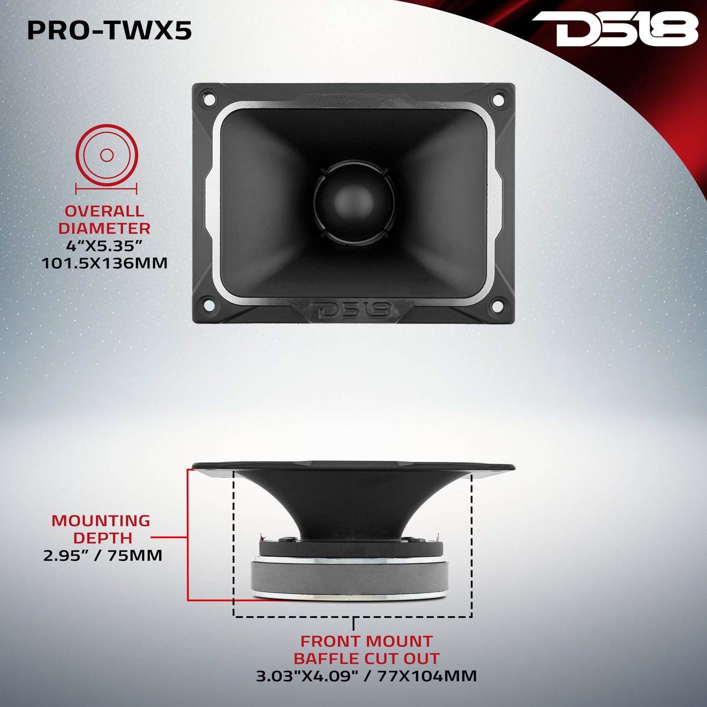 4 x 5.35" Super Bullet Tweeter 250 Watts 1.5" Aluminum 4-Ohm Vc.