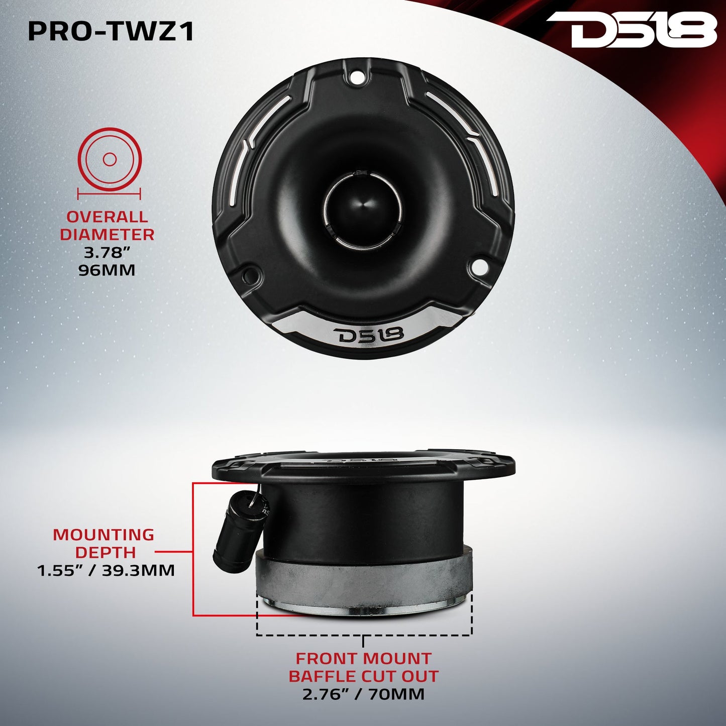 3.8" Super Bullet Compression Tweeter with 1" Aluminum Voice Coil | 100 - 4 Ohm - PRO-TWZ1 - product image 7 - AudioSellerz