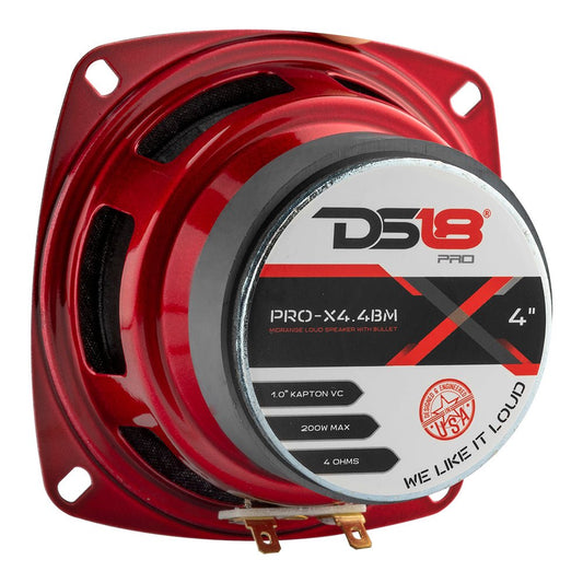 PRO-X 4" Mid-Range Loudspeaker with Bullet | 100W RMS 4-Ohm.