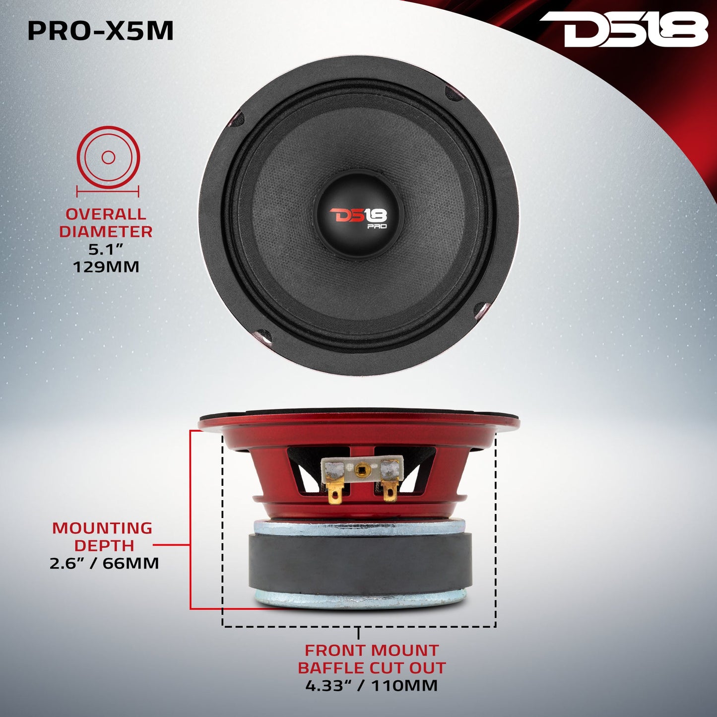 PRO-X 12" Mid-Range Loudspeaker 450 Watts Rms 8-Ohm.