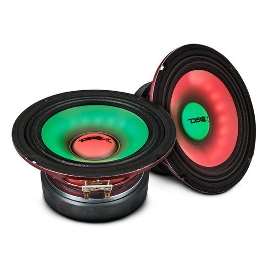 6.5" Mid-Range Loudspeaker with Dual RGB LED For Cone & Dust Cap 250 Watts 4-Ohm.
