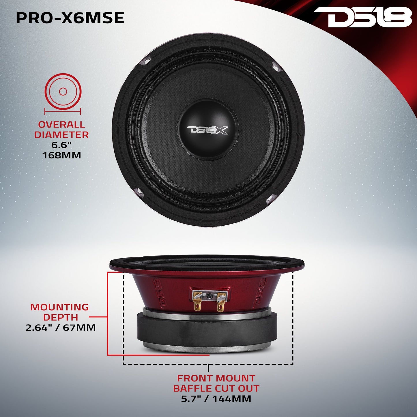 6.5” Sealed Back Mid-Range Loudspeaker | 500W | 8-Ohm.