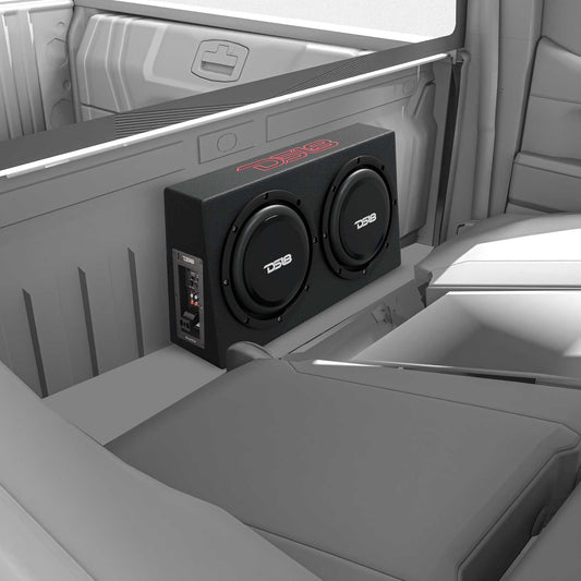 10" Active Subwoofer Shallow Enclosure with 10" Passive Subwoofer For Pickup Trucks.