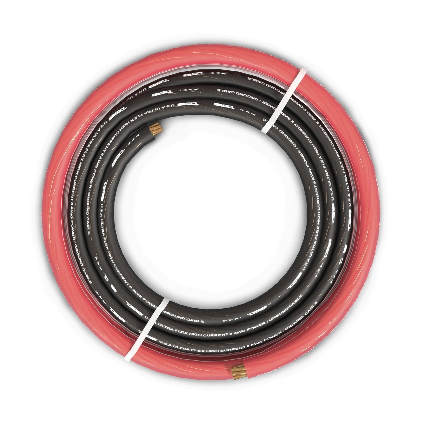 8-GA Ultra Flex OFC Ground Power Cable 5 Ft Black and 20 Ft Red Kit.