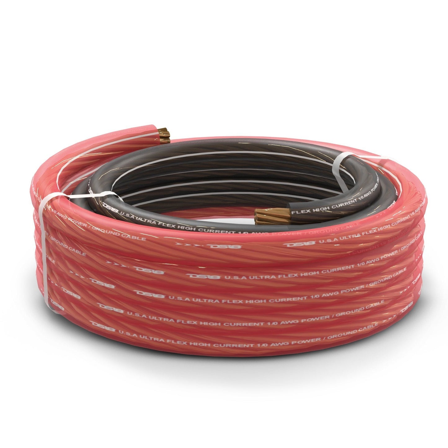1/0-GA Ultra Flex OFC Ground Power Cable 5 Ft Black and 20 Ft Red Kit.