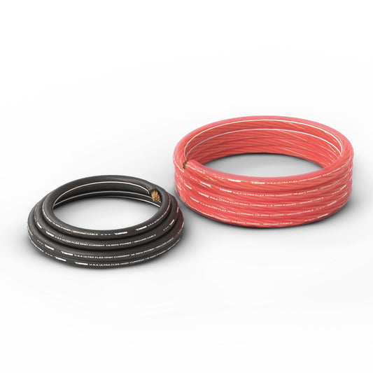 1/0-GA Ultra Flex OFC Ground Power Cable 5 Ft Black and 20 Ft Red Kit.