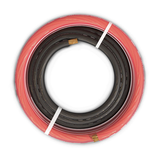4-GA Ultra Flex OFC Ground Power Cable 5 Ft Black and 20 Ft Red Kit.