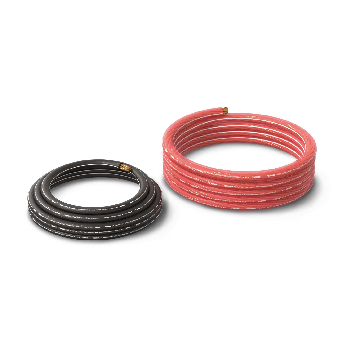 4-GA Ultra Flex OFC Ground Power Cable 5 Ft Black and 20 Ft Red Kit.