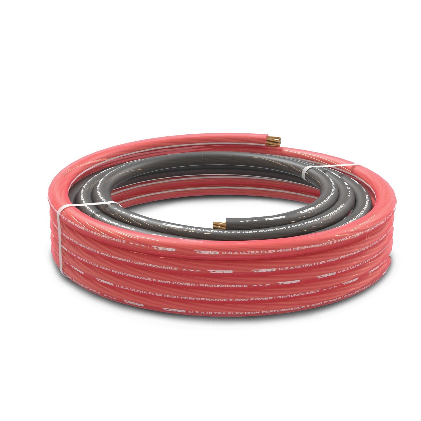 8-GA Ultra Flex CCA Ground Power Cable 5 Ft Black and 20 Ft Red Kit.