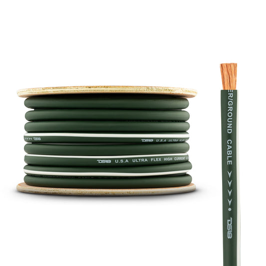 4-GA 100% OFC Ground, Power Cable, 50 Feet -Camo Green.