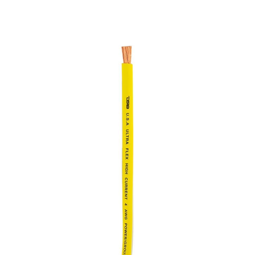 4-GA 100% OFC Ground, Power Cable, 50 Feet -Yellow.