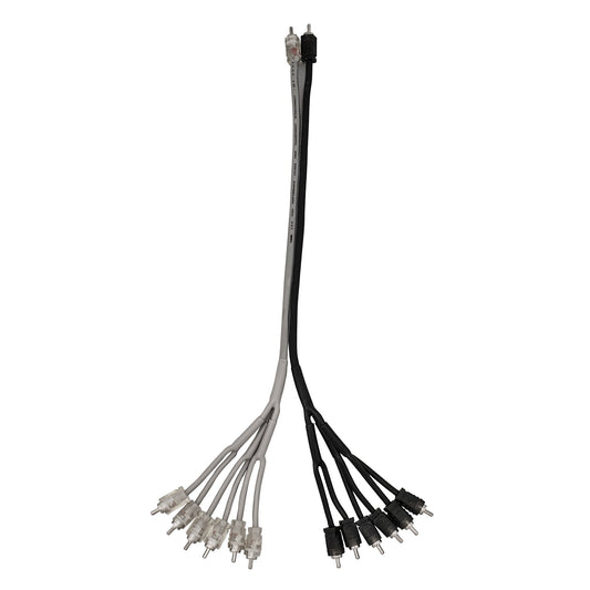 Level 2 RCA 100% Copper OFC Y Connector 2 MALE to 12 MALE 1.5 Feet - SILVER.