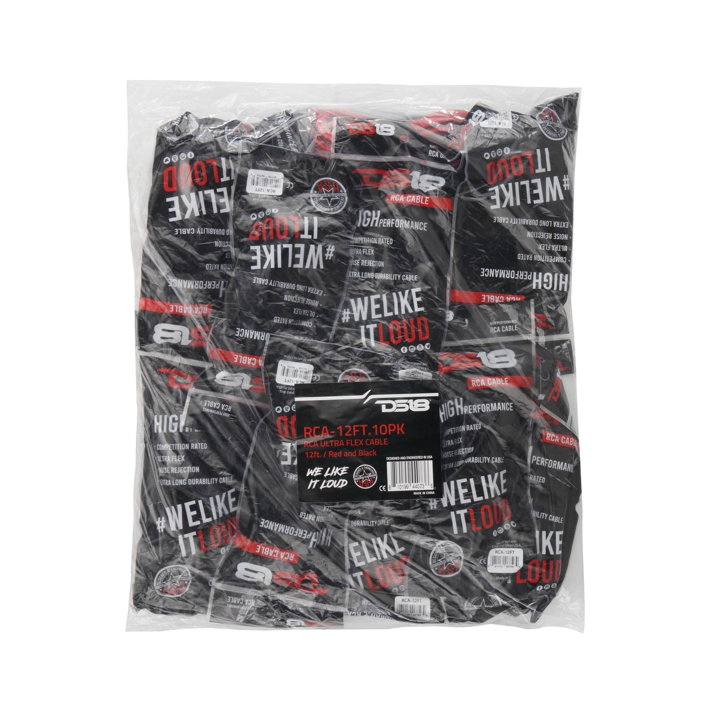 12 ft Ultra Flex 100% OFC RCA Cable Wire – 10-Pack.