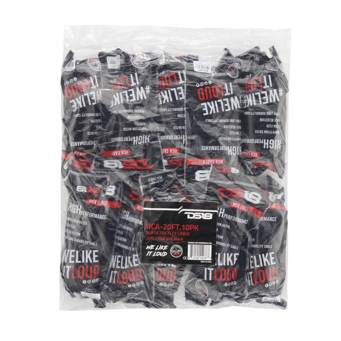 20 ft Ultra Flex 100% OFC RCA Cable Wire – 10-Pack.