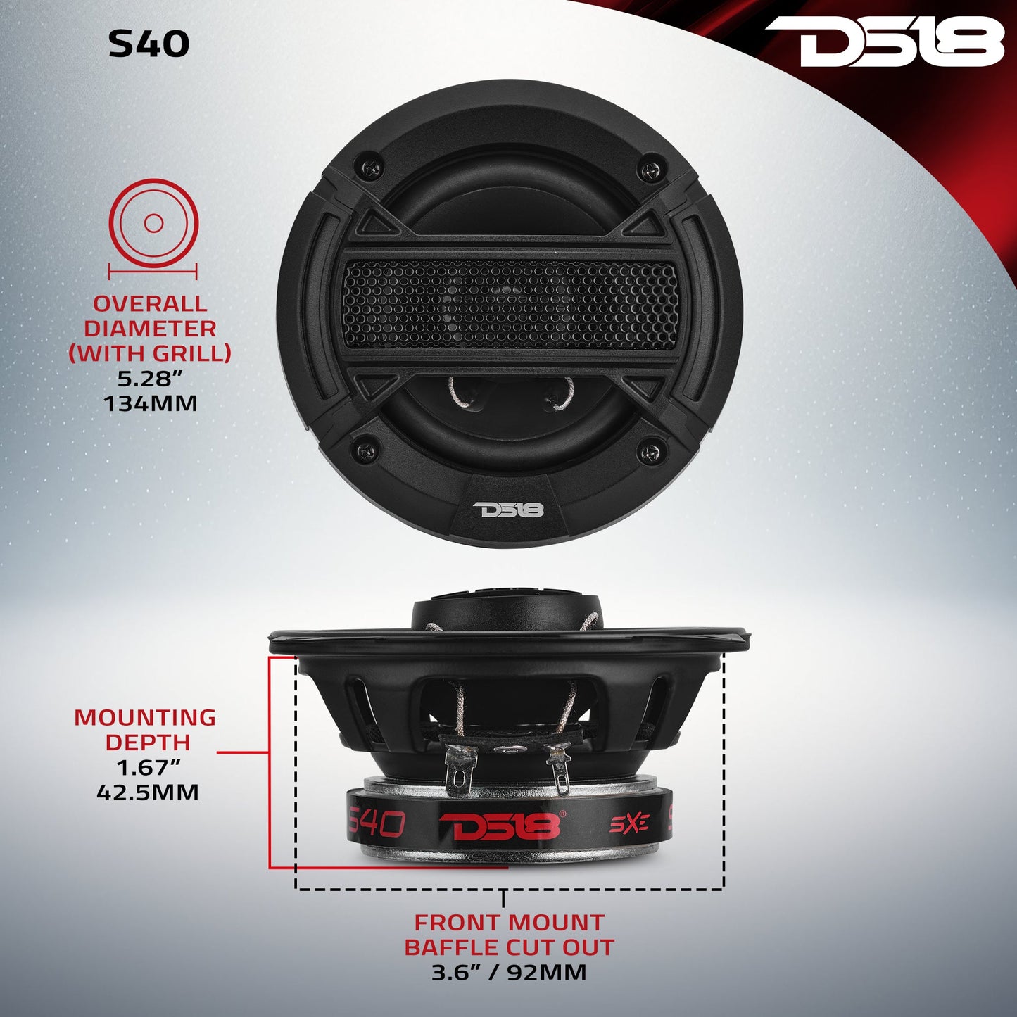 SELECT 4” 2-Way Coaxial Speaker with Grille | 40W RMS 4-Ohm - 4 Ohm - S40 - product image 12 - AudioSellerz