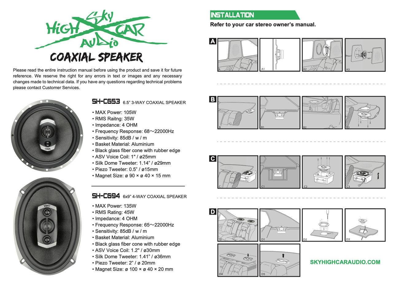 SHCA - C653 6.5" 3-way Coaxial (Pair) - Audio Sellerz
