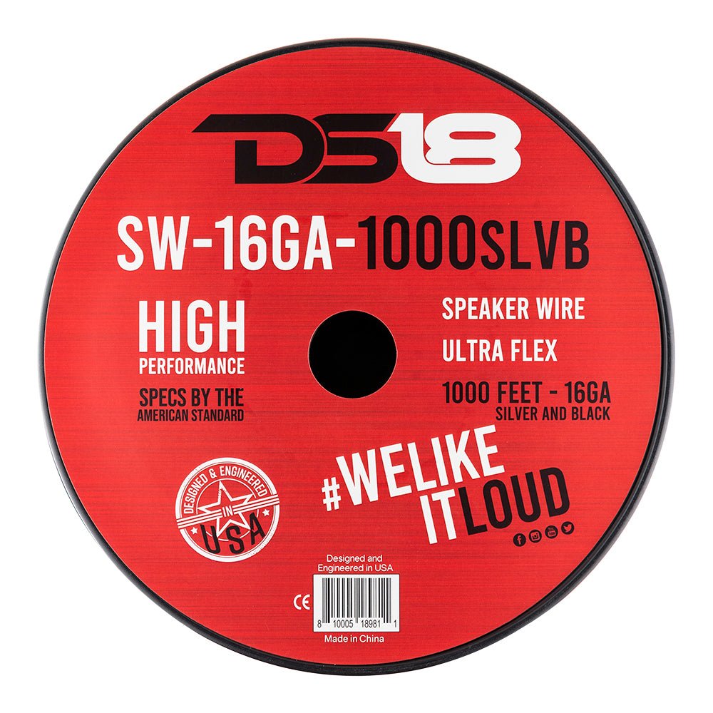 16-GA Speaker Wire 1000 Feet -Silver and Black.