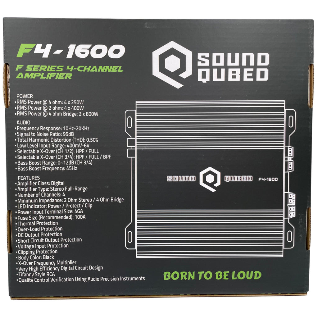 SoundQubed 1600 Watts F4-1600 Full Bridge 4 Channel Amplifier - Sold by Audio Sellerz
