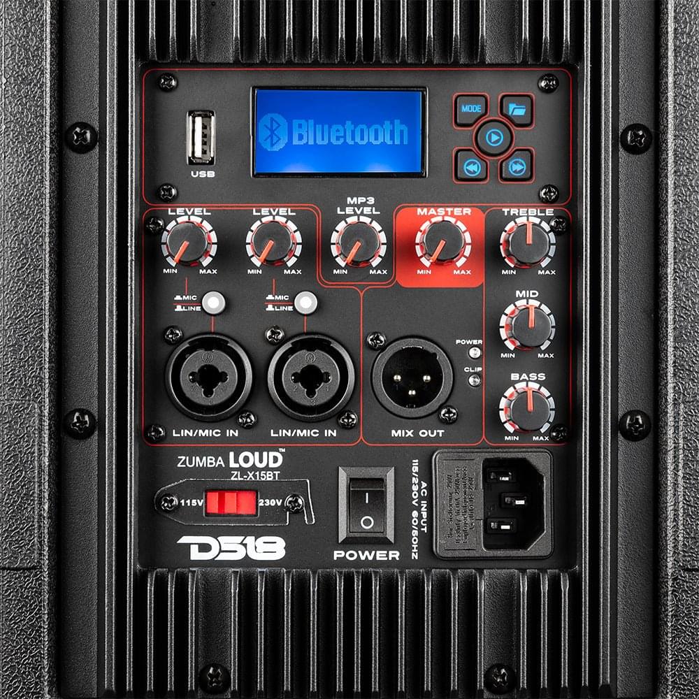 ZUMBA LOUD 15" High-Powered Amplified Professional Speaker System With - Blue - ZL-X15BT - product image 6 - AudioSellerz