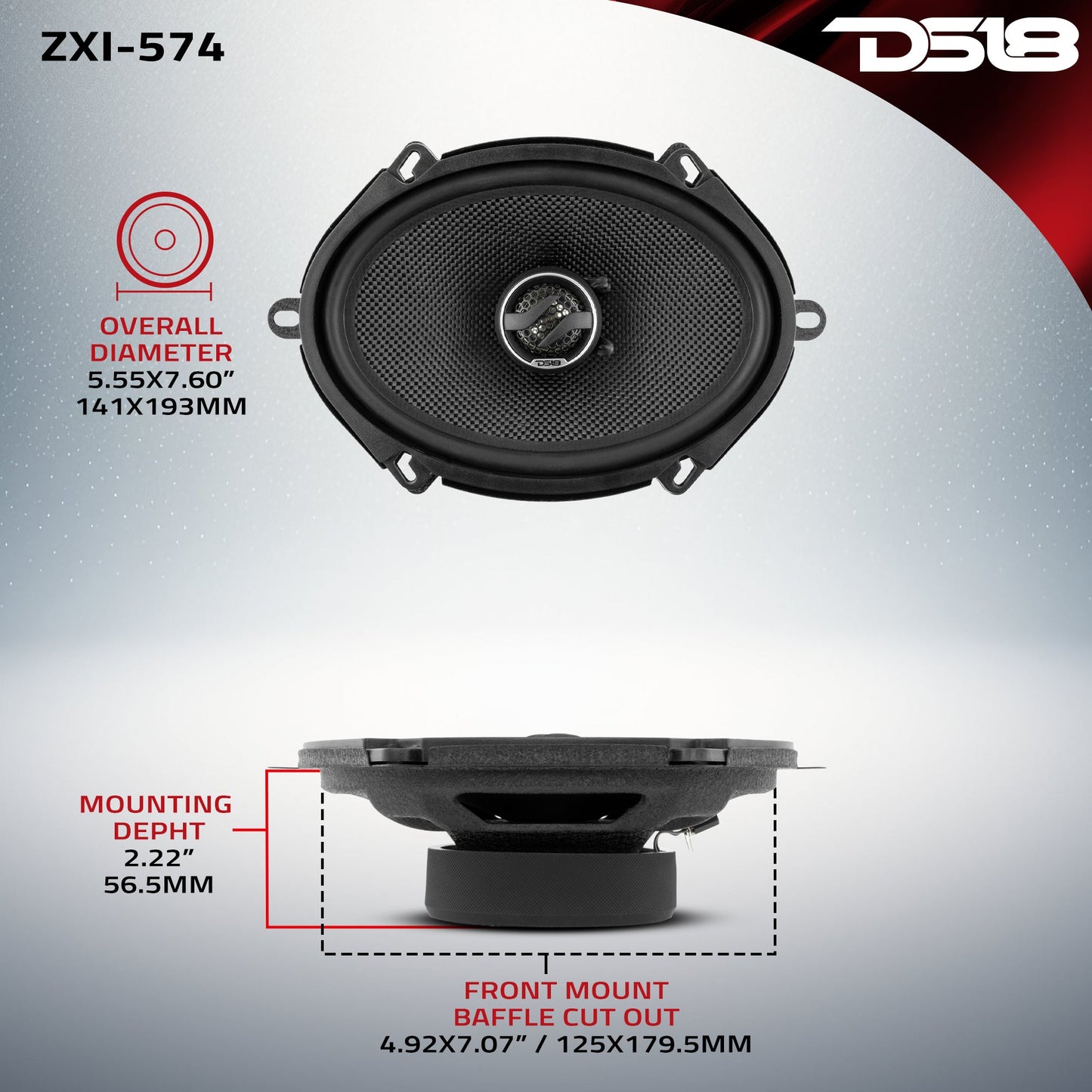 ZXI 5x7" 2-Way Coaxial Speakers with Kevlar Cone | 70 Watts Rms 4-Ohm.