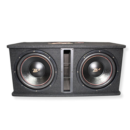 B2 Audio Dual 12" 1000W RMS Dual 2 Ohm Vented Loaded Subwoofer Enclosure DVPE212.