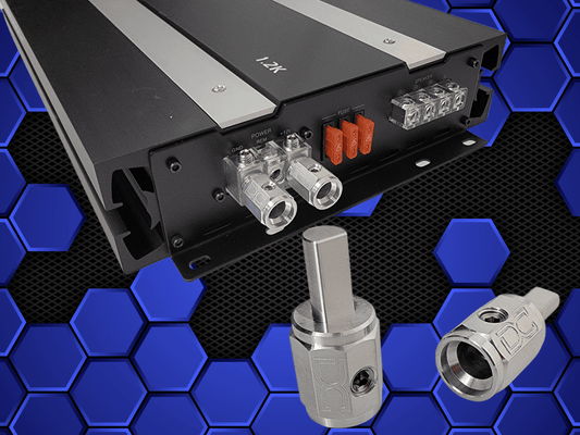 "OCT 4/4 WR" Octo Series 4awg to 4awg Wire ends for Amplifiers Aluminum.