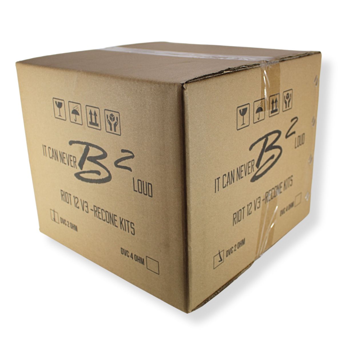 B2 Audio Re-cone Kit Drop-In Riot 12" 2-Ohm 3" Coil Carbon Fiber.