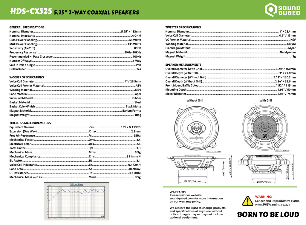 Soundqubed HDS Series 5.25" Coaxial 2-way Speakers - Audio Sellerz