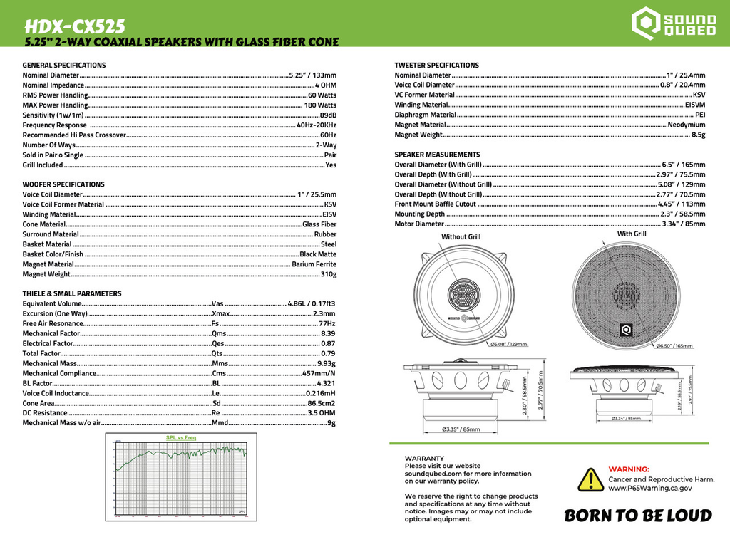 Soundqubed HDX Series 5.25" Coaxial 2-way Speakers - Audio Sellerz