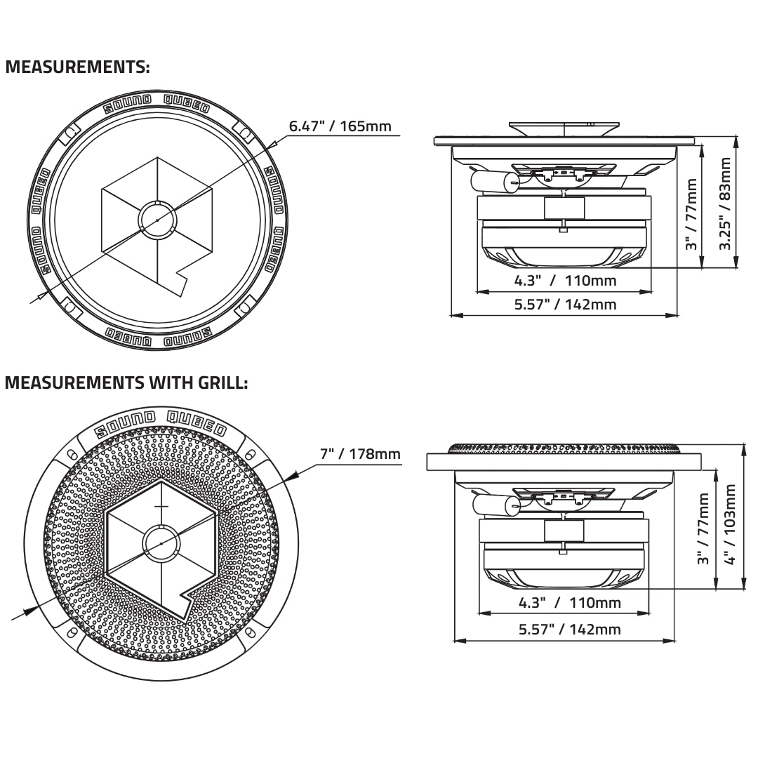 SoundQubed BGS-CX64SL 6.5" Coaxial Slim Loudspeaker with 1″ Compression Driver - Audio Sellerz
