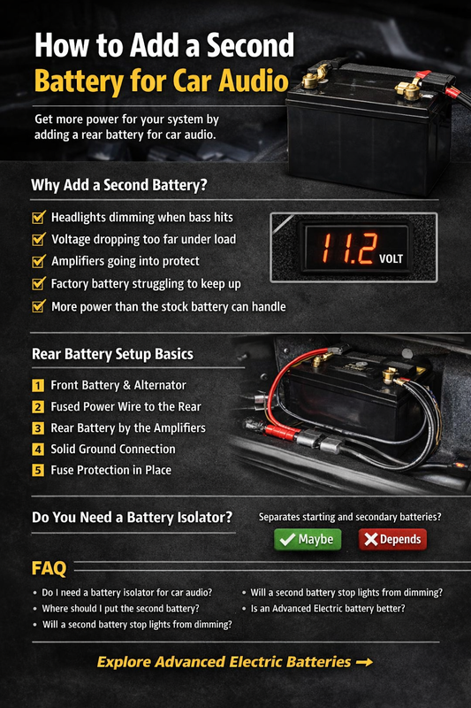 How to Add a Second Battery for Car Audio
