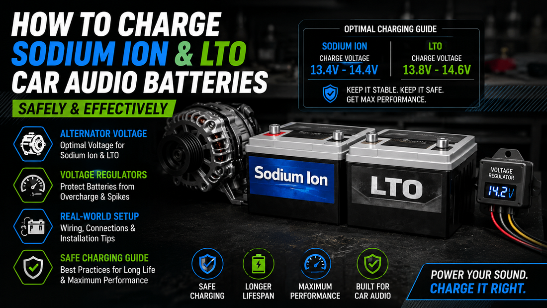 How to Charge Sodium Ion and LTO Car Audio Batteries Safely (Alternator Voltage, Regulators, and Real-World Setup)