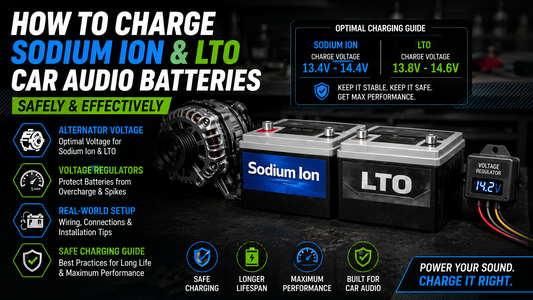 How to Charge Sodium Ion and LTO Car Audio Batteries Safely (Alternator Voltage, Regulators, and Real-World Setup)