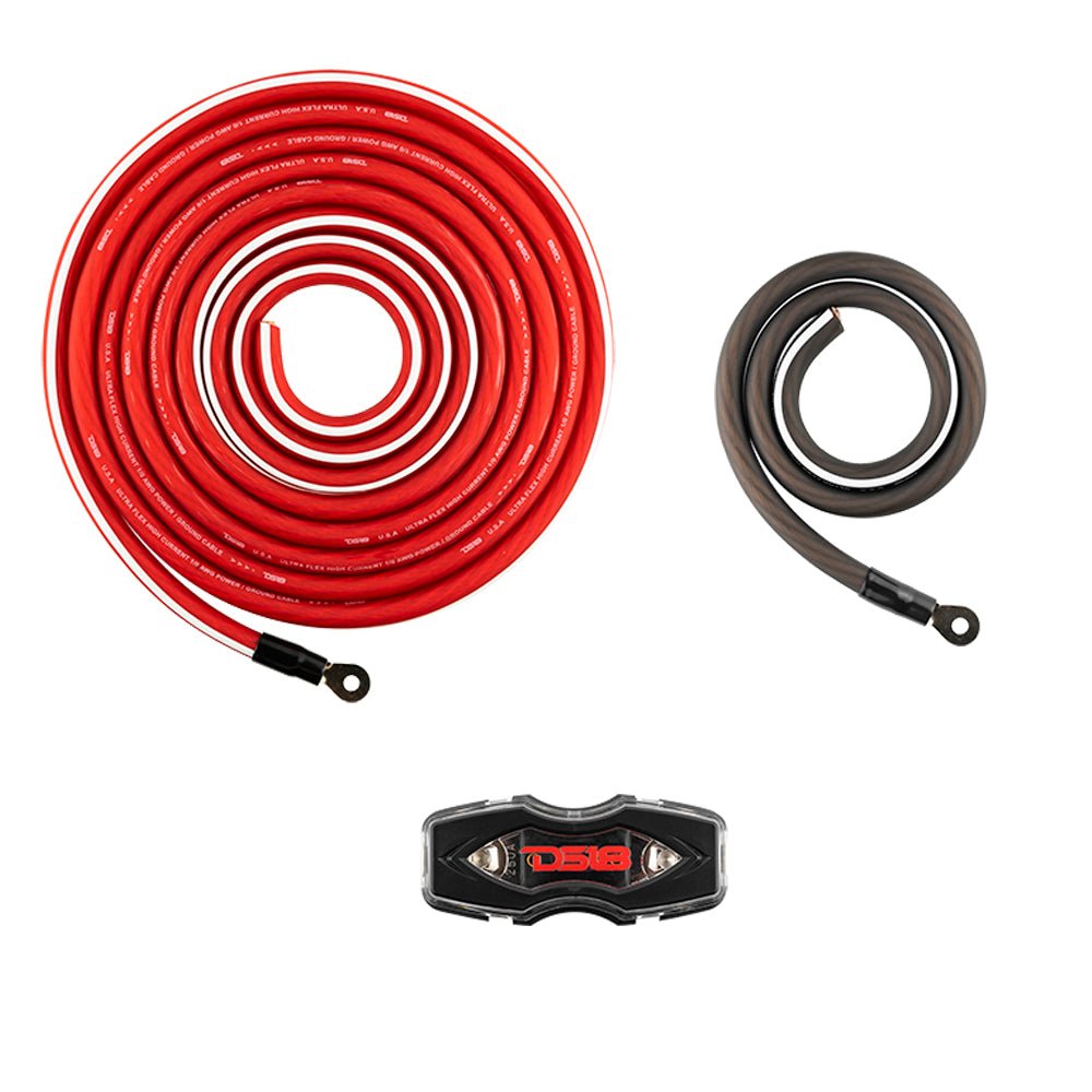 0-GA OFC 100% Copper Amplifier Installation Kit - RED - Sold by Audio Sellerz