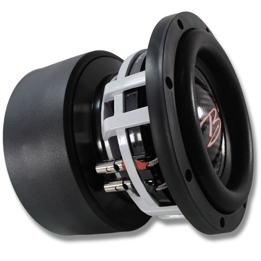 B2 Audio RAMPAGE Competition Series 6.5" 1000 Watt RMS Carbon Fiber  Dual 1-Ohm 2" Voice Coil Subwoofer.