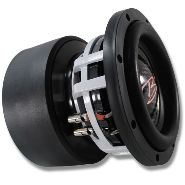 B2 Audio RAMPAGE Competition Series 6.5" 1000 Watt RMS Carbon Fiber  Dual 1-Ohm 2" Voice Coil Subwoofer.