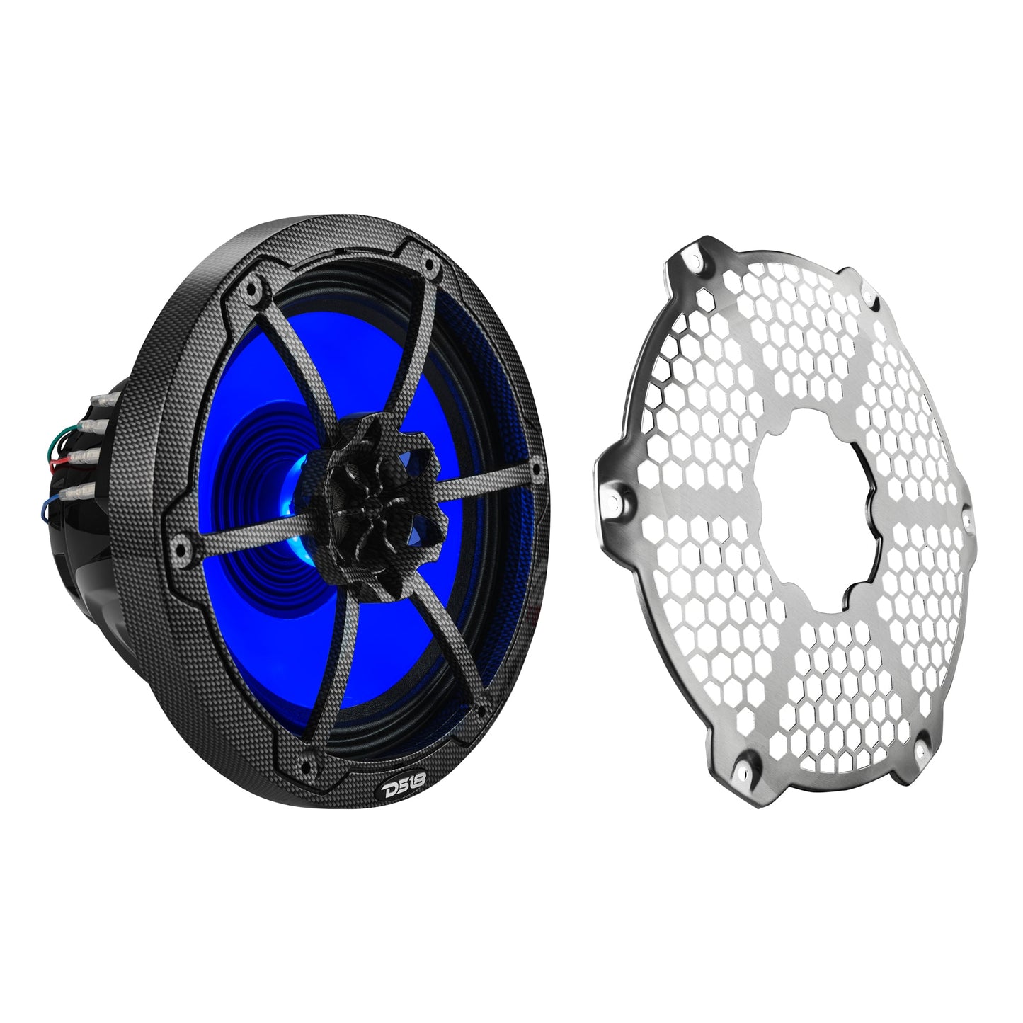 8” Marine 2-Way Hybrid Speaker with RGB LED, Compression Driver and Neodymium Magnet | 350W RMS 4-Ohm.