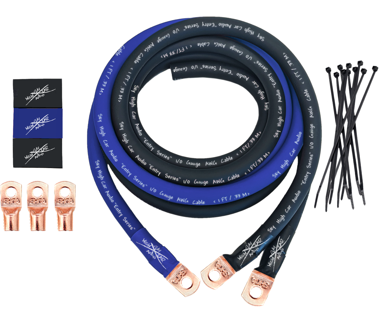 Sky High Car Audio E-Series 1/0 CCA Big 3 Upgrade Kit - Audio Sellerz