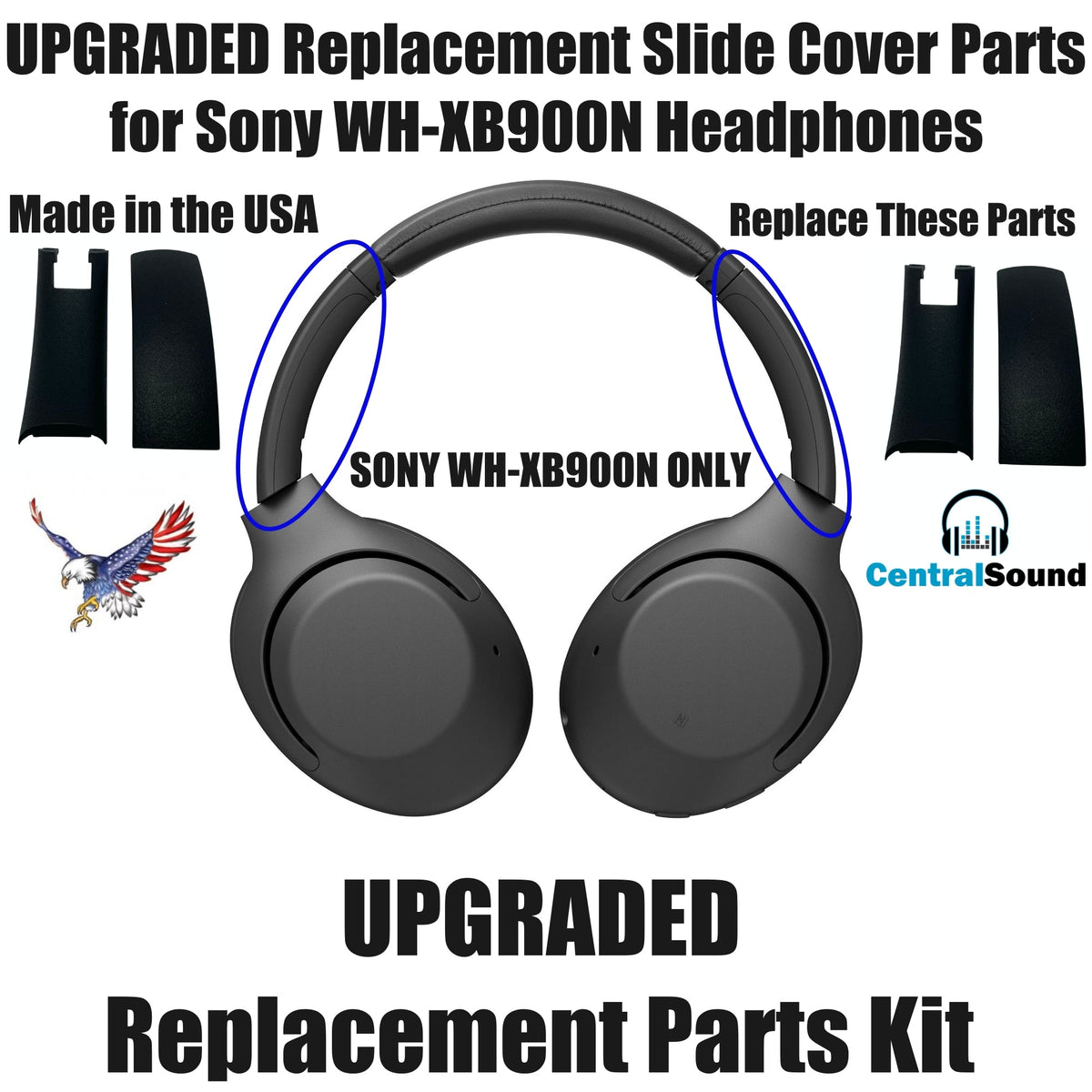 Replacement Side Cover Slider Parts UPGRADE KIT for Sony WH-XB900N WHXB900N - product image 3 - Audio Sellerz