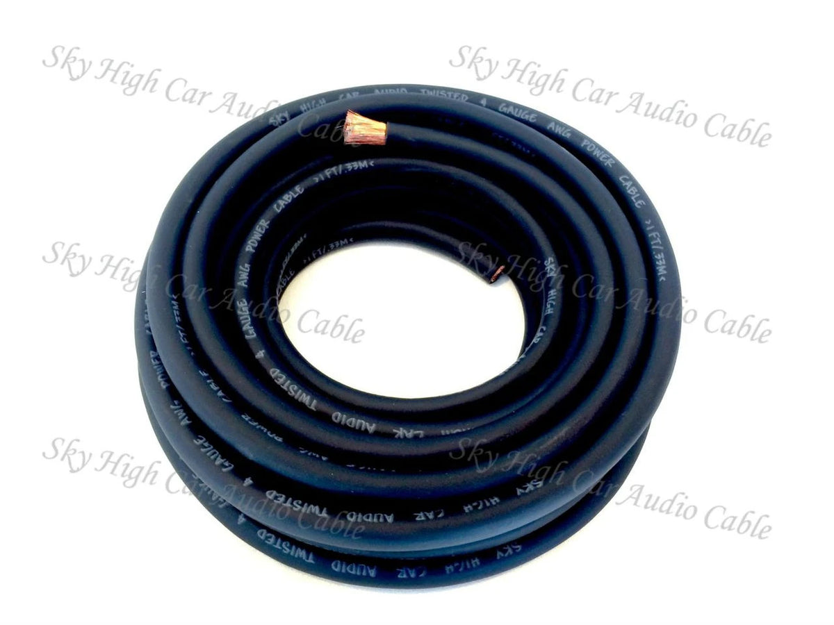 Sky High Car Audio CCA 4 Gauge Power Wire – 100ft Spool.