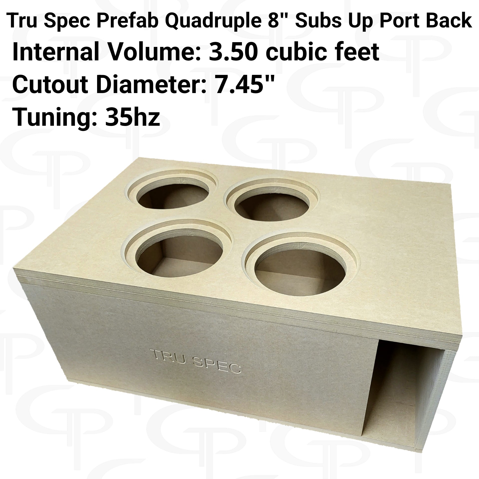 TRU SPEC Prefab Quad 8" Subwoofer Enclosure Subs Up Port Back.