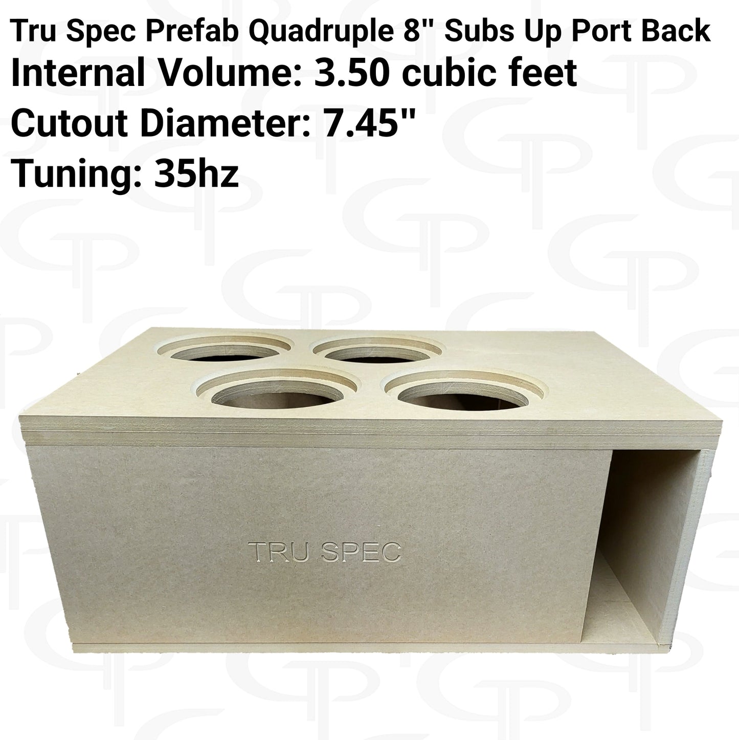TRU SPEC Prefab Quad 8" Subwoofer Enclosure Subs Up Port Back.