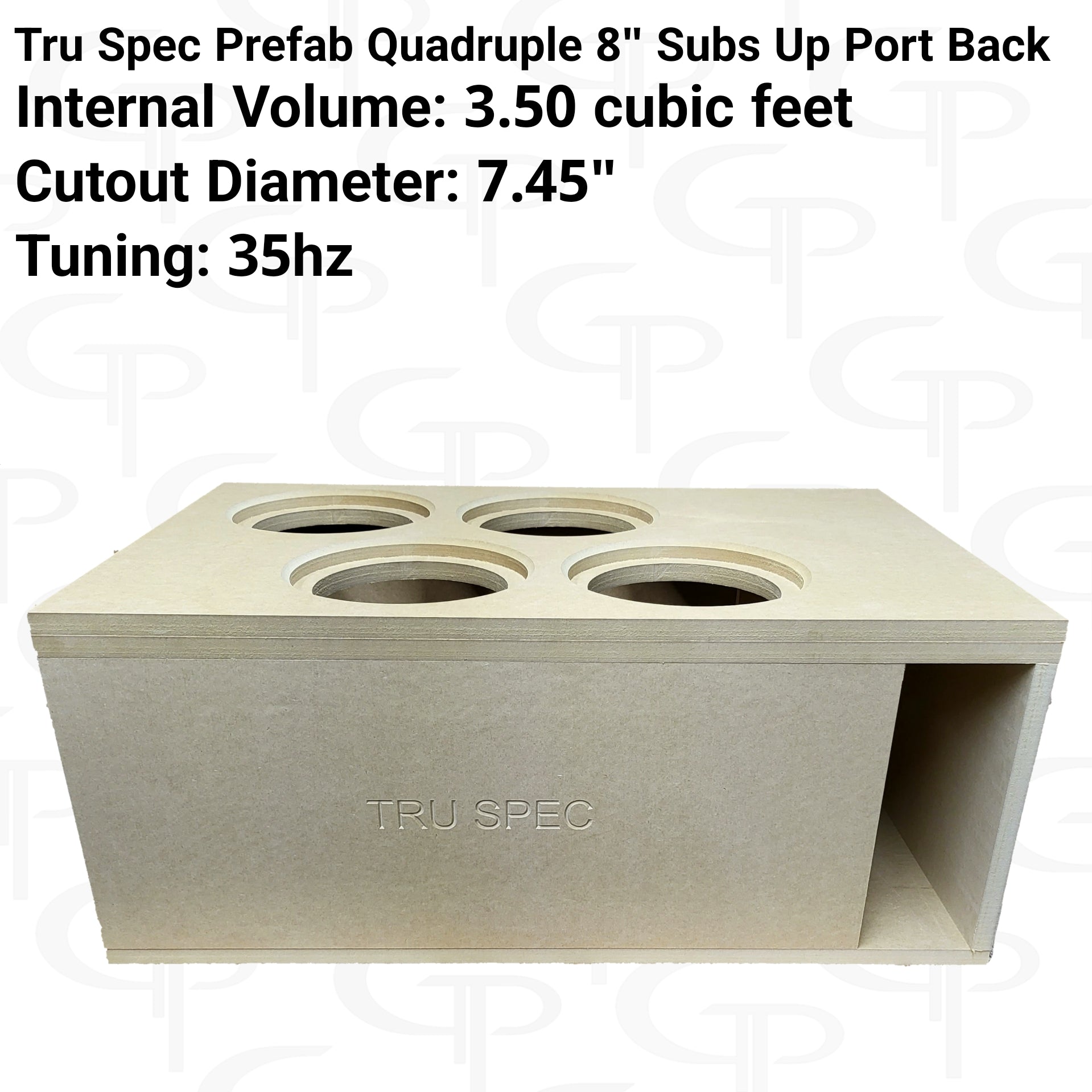 TRU SPEC Prefab Quad 8" Subwoofer Enclosure Subs Up Port Back.