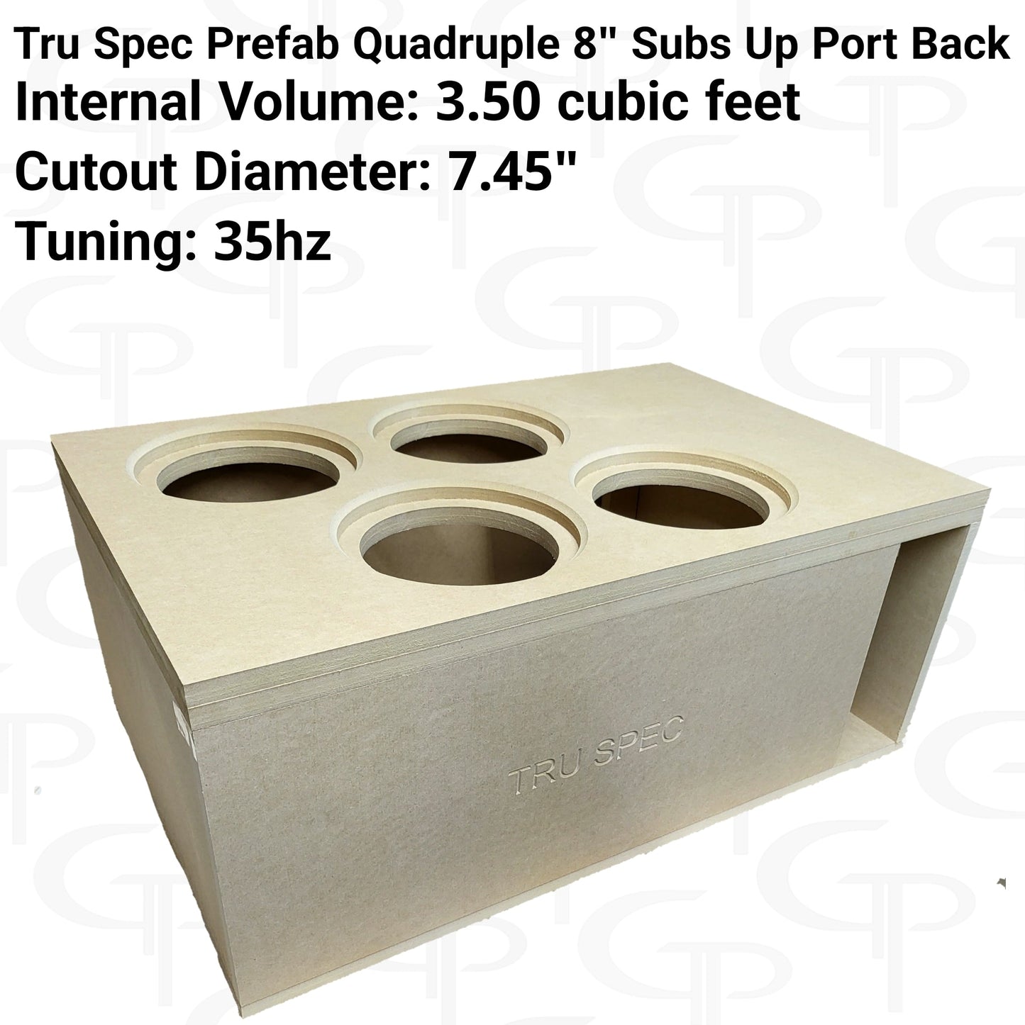TRU SPEC Prefab Quad 8" Subwoofer Enclosure Subs Up Port Back.